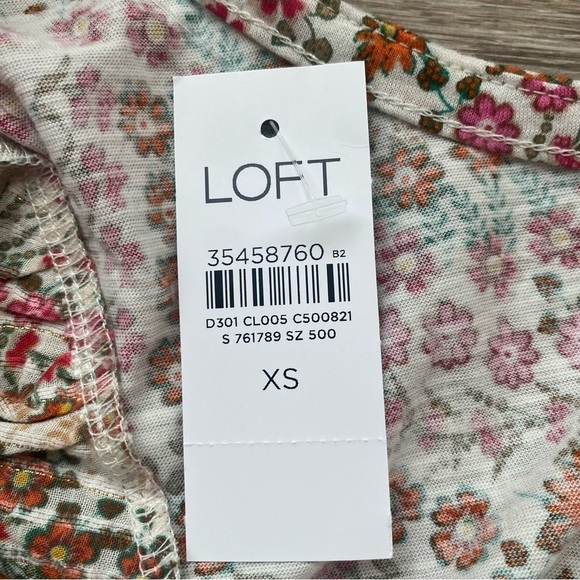 Loft Garden Shimmer Tie Back Mixed Media Top Size XS NWT - Picture 12 of 13